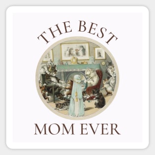 THE BEST KNITTING MOM IN THE WORLD, CAT. THE BEST KNITTING MOM EVER FINE ART VINTAGE STYLE OLD TIMES. Sticker